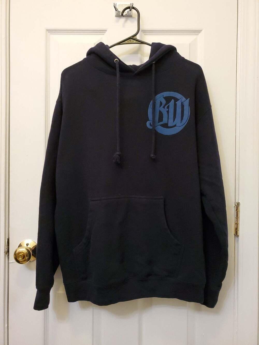 Born Winner Black Graphic Hoodie Blue BW Logo Independent Trading Co Size M